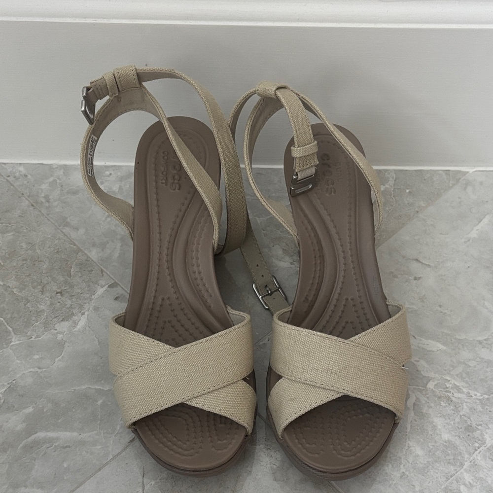 Crocs Beige Sandal Wedge